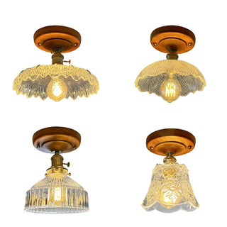 Celako™ Vitrowe Ceiling Light | Glass Wood Living Room Lighting