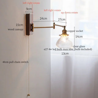 Celako™ Oscilla Wall Light | Copper Glass Bedroom Lighting