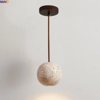 Celako™ Lunaro Pendant Light | Travertine Bedside Lighting