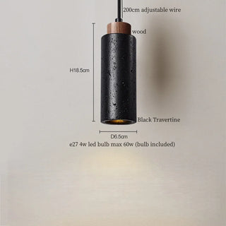 Celako™ Lithica Pendant Light | Black Travertine Dining Room Lighting