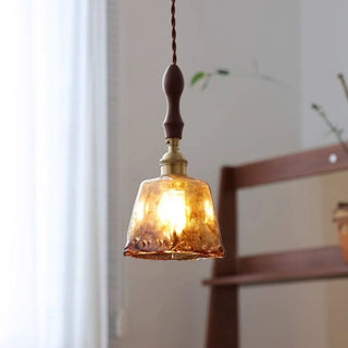 Celako™ Aurella Pendant Light | Amber Glass Dining Room Lighting