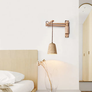 Celako™ Pietroso Wall Light | Wood Stone Contemporary Bedroom Lighting