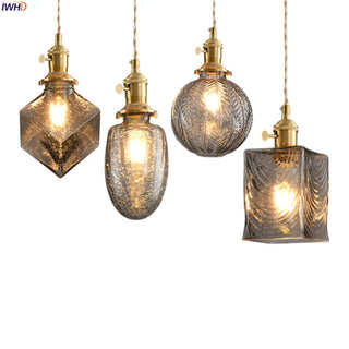 Celako™ Cineris Pendant Light | Grey Glass Bedroom Lighting