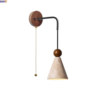 Celako™ Traventi Wall Light | Yellow Travertine Bedroom Lighting