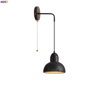Celako™ Grottara Wall Light | Black Travertine Bedroom Lighting
