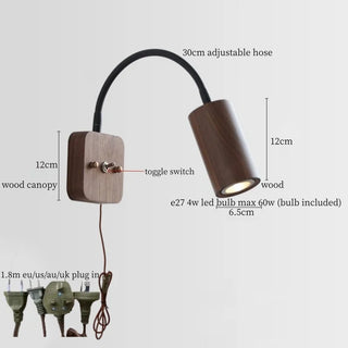 Celako™ Flexura Wall Light | Wood Bedroom Lighting