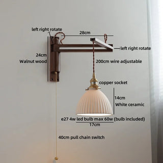 Celako™ Waluna Wall Light | Walnut Wood Living Room Lighting