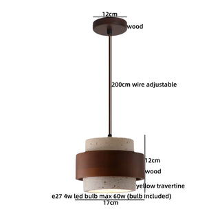 Celako™ Tiburno Pendant Light | Yellow Travertine Bedroom Lighting