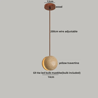 Celako™ Ochira Pendant Light | Yellow Travertine Bedroom Lighting