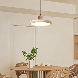 Celako™ Aurelune Pendant Light | Yellow Travertine Wabi Sabi Living Room Lighting