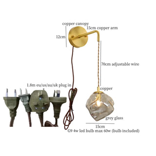 Celako™ Molena Wall Light | Glass Bedroom Lighting