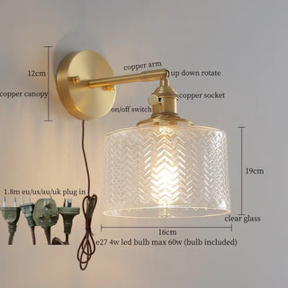 Applique murale Celako™ Cupriva | Luminaire de chambre en verre cuivré
