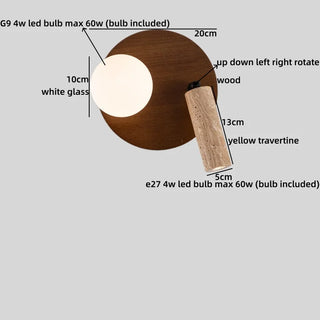 Celako™ Petralux Wall Light | Yellow Travertine Bedroom Lighting