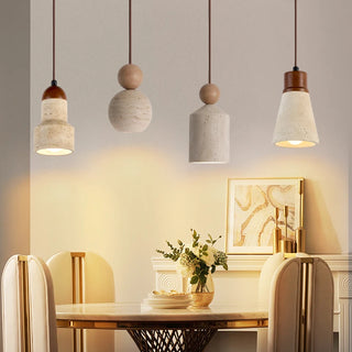 Celako™ Aurimar Pendant Light | Yellow Travertine Stone Bedroom Lighting