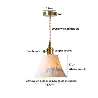 Celako™ Shiroco Pendant Light | Ceramic Bedroom Lighting