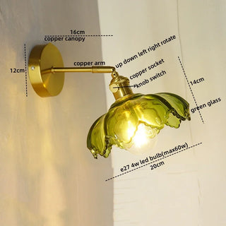 Celako™ Aurumis Wall Light | Copper Glass Bedroom Lighting