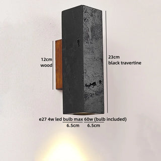 Celako™ Striato Wall Light | Black Travertine Vintage