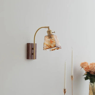 Celako™ Aurumora Wall Light | Amber Glass Bedroom Lighting