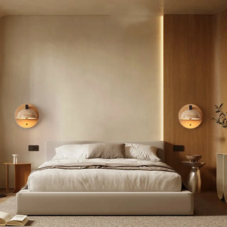 Celako™ Travara Wall Light | Travertine Bedside Lighting