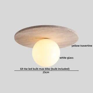 Celako™ Iwasu Ceiling Light | Yellow Travertine Wabi Sabi Style Living Room Lighting