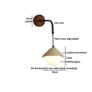 Celako™ Vitera Wall Light | Travertine Bedroom Lighting