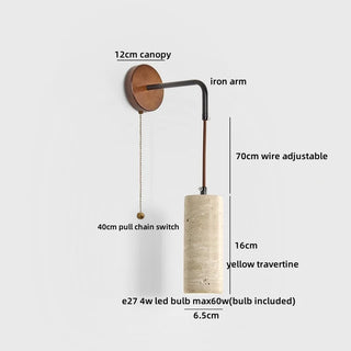 Celako™ Travine Wall Light | Travertine Bedroom Lighting