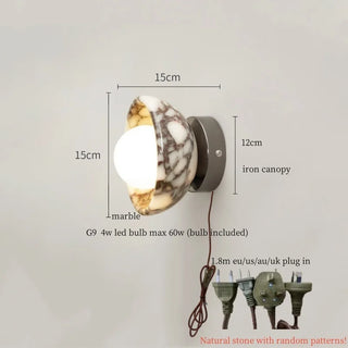Celako™ Aurastone Wall Light | Marble Bedroom Lighting