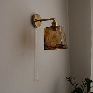 Celako™ Ambrosa Wall Light | Amber Glass Copper Dining Room Lighting