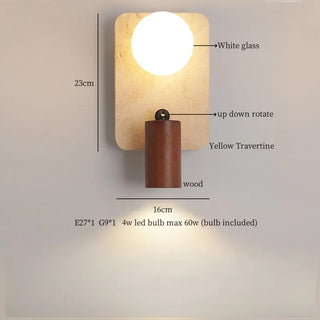 Celako™ Giallo Wall Light | Glass and Wood Bedroom Lighting