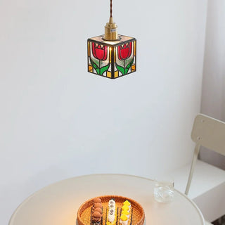 Celako™ Tuliora Pendant Light | Colored Glass Bedroom Lighting