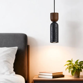 Celako™ Neravine Pendant Light | Black Travertine Bedroom Lighting