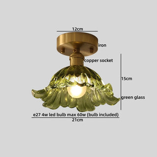 Celako™ Ambria Ceiling Light | Amber Glass Vintage American