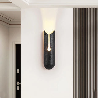 Celako™ Lithoura Wall Light | Black Travertine Living Room Lighting