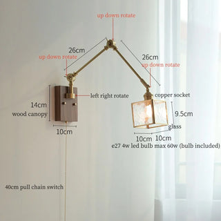 Celako™ Cupreau Wall Light | Copper Glass Bedroom Lighting