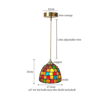 Celako™ Nacrelle Pendant Light | Resin American Vintage Bedroom Lighting