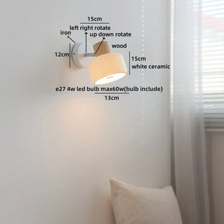 Celako™ Ivra Wall Light | Ceramic Bedroom Lighting