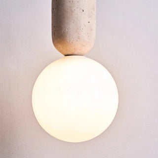 Suspension Celako™ Orbisterra | Éclairage d'îlot de cuisine en travertin jaune