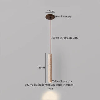 Celako™ Petramel Pendant Light | Yellow Travertine Bedroom Lighting