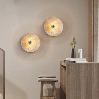 Celako™ Tiravo Wall Light | Yellow Travertine Entryway Lighting