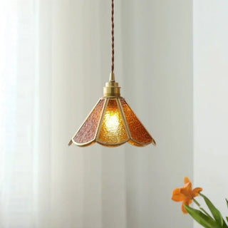 Celako™ Ambrato Pendant Light | Amber Glass French Vintage