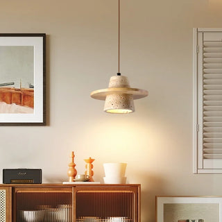 Celako™ Seravine Pendant Light | Yellow Travertine Living Room Lighting