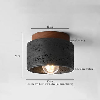 Celako™ Obsidian Ceiling Light | Black Travertine Kitchen Island Lighting