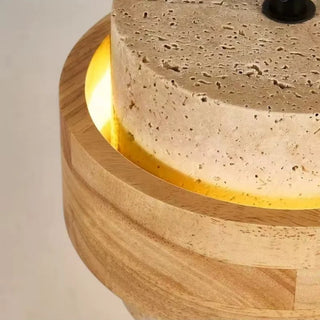 Celako™ Orovine Pendant Light | Yellow Travertine Japanese Wabi Sabi Style