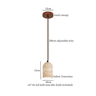 Celako™ Poroso Pendant Light | Yellow Travertine Kitchen Island Lighting