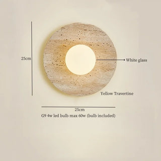 Celako™ Arcuate Wall Light | Yellow Travertine Bedroom Lighting