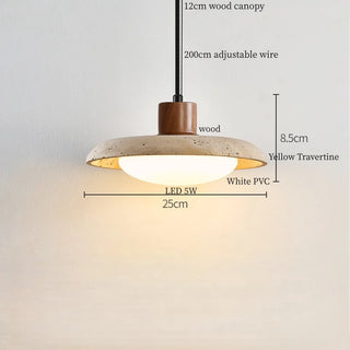Celako™ Amberin Pendant Light | Yellow Travertine Kitchen Island Lighting