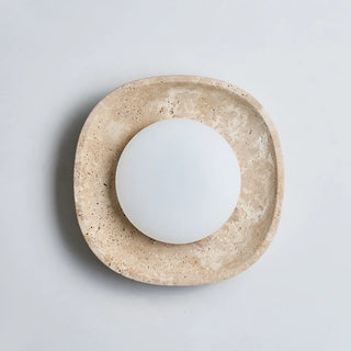 Celako™ Aurevarin Wall Light | Yellow Travertine Japan Style
