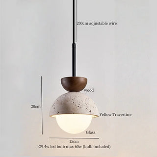 Celako™ Fulvian Pendant Light | Yellow Travertine Kitchen Island Lighting