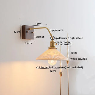 Celako™ Aurumora Wall Light | Amber Glass Bedroom Lighting