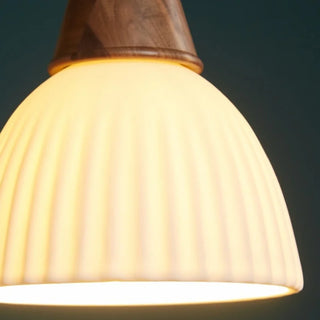 Celako™ Albisque Pendant Light | White Ceramic Bedroom Lighting